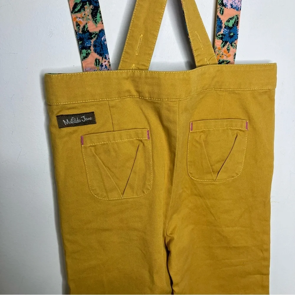 Matilda Jane New Path Bottoms mustard Yellow suspenders size 6 new with tags‎